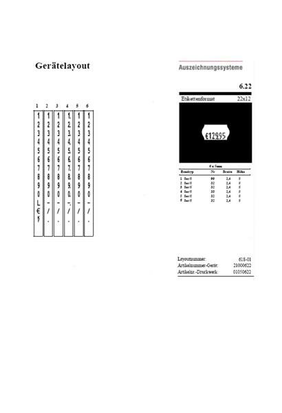 SATO Handauszeichner KENDO 22 1-Zeiler 6 Stellen für 22 x 12 mm Etiketten 