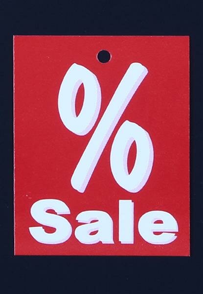 Kartonetiketten "% Sale" - 1.000 Aktionsetiketten 40 x 50mm