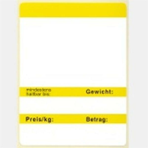 Thermoetiketten 46,8 x 43mm für Mettler Toledo - gelb/schwarz - 24 Rollen = 33.600 Etiketten