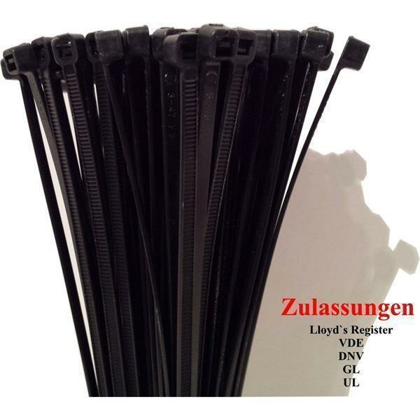 Kabelbinder 150 x 3,6mm - 1.000 zertifizierte Qualitäts-Binder - schwarz