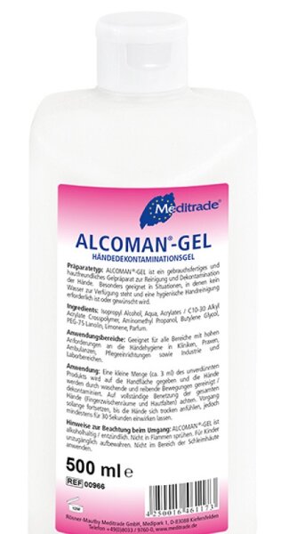Alcoman Gel - 18 x 500 ml - Händedesinfektionsmittel - Desinfektionsmittel