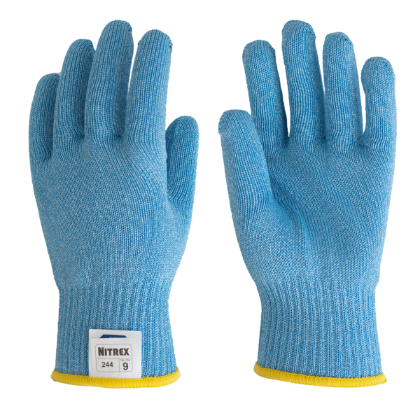 50 Nitrex 244 Schnittschutz-Handschuhe Level D - Sicherheitshandschuhe hellblau