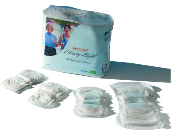 Beesana Liberty Light Extra - 180 Tröpfchen Inkontinenz Einlagen 31,5 x 16 cm blau