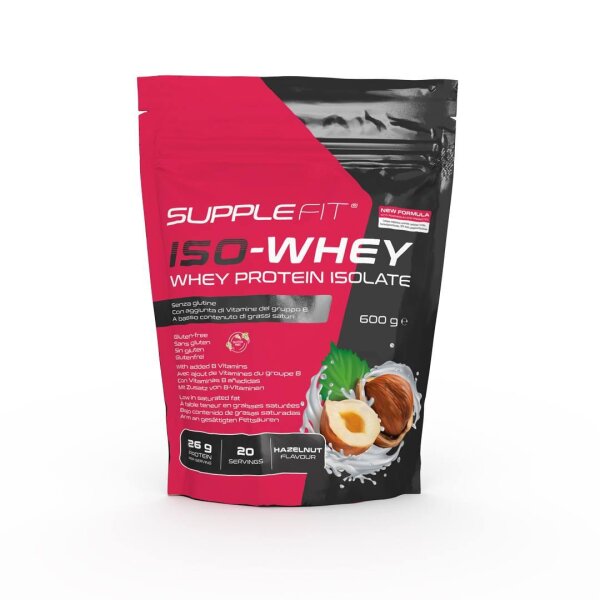 SuppleFit Iso-Whey - Protein Shake mit Haselnussgeschmack - 600g