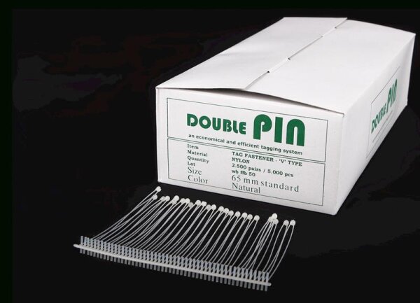 POSTEN - Doppel-Heftfäden Standard TagPin Nylon 65mm - 5.000 Nylonfäden (2.500 Paare)