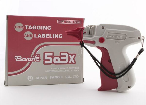 Starterset - Etikettierpistole Banok 503X Fein + 5 Ersatznadeln + 5.000 Heftfäden 20mm
